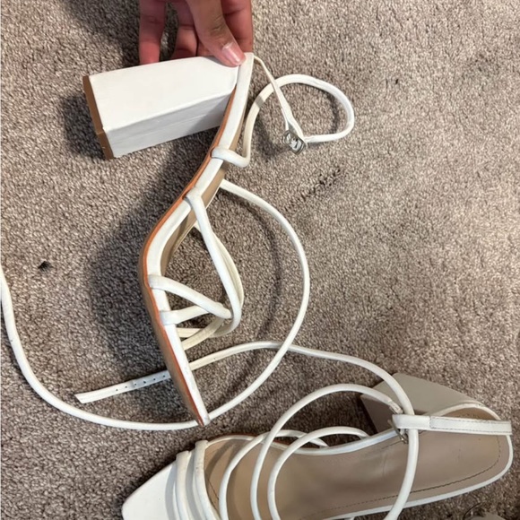 Target Shoes - Target White Strappy Block Heel Sandals